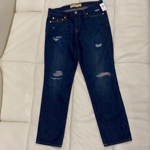 Gap distressed dark blue jeans sz 29 petite